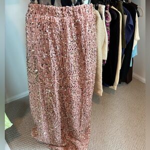 Elegant Pink Sequin Skirt